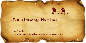 Marsinszky Marica névjegykártya